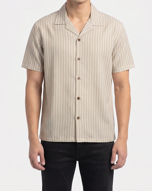 Pegadoor Branded Casual Half Sleeves Shirt Light Brown Color MCS-08