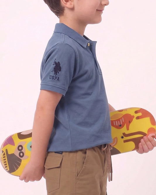 US Pollo Branded Boy's Polo T-shirt Blue Color BPT-05