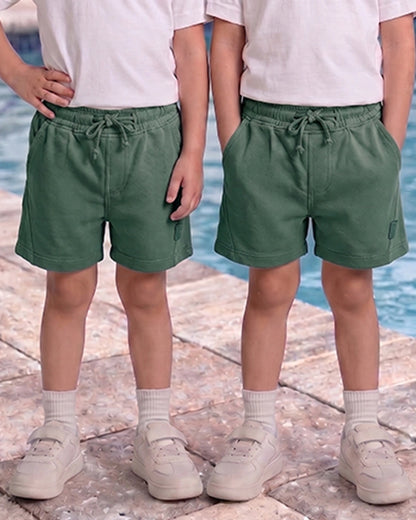 ZARRAA Boy's Premium Shorts Dark Green Color BST-12