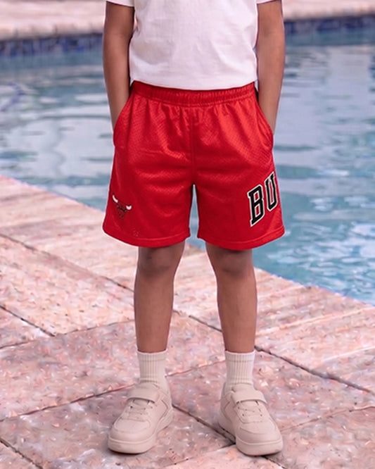NBA Branded Boy's Polyester Shorts Red Color BST-02