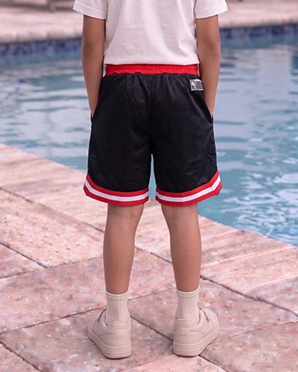 NBBA Branded Boy's Polyester Shorts Black Color BST-03