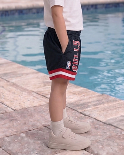NBBA Branded Boy's & Men's Polyester Shorts Black Color BST-04