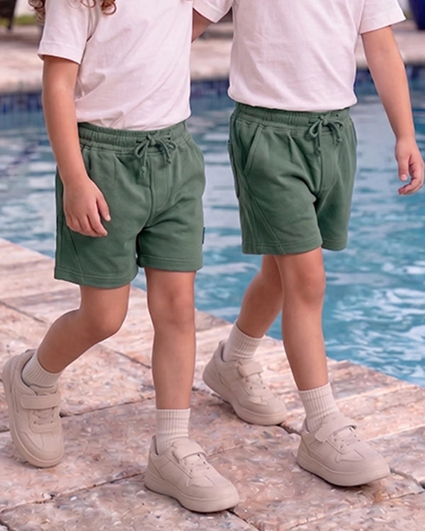 ZARRAA Boy's Premium Shorts Dark Green Color BST-12
