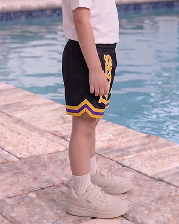 NBBA Boy's & Men's Polyester Shorts Black & Yellow Color BST-05