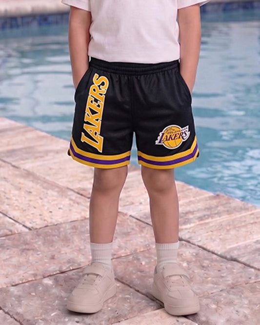 NBBA Boy's & Men's Polyester Shorts Black & Yellow Color BST-05