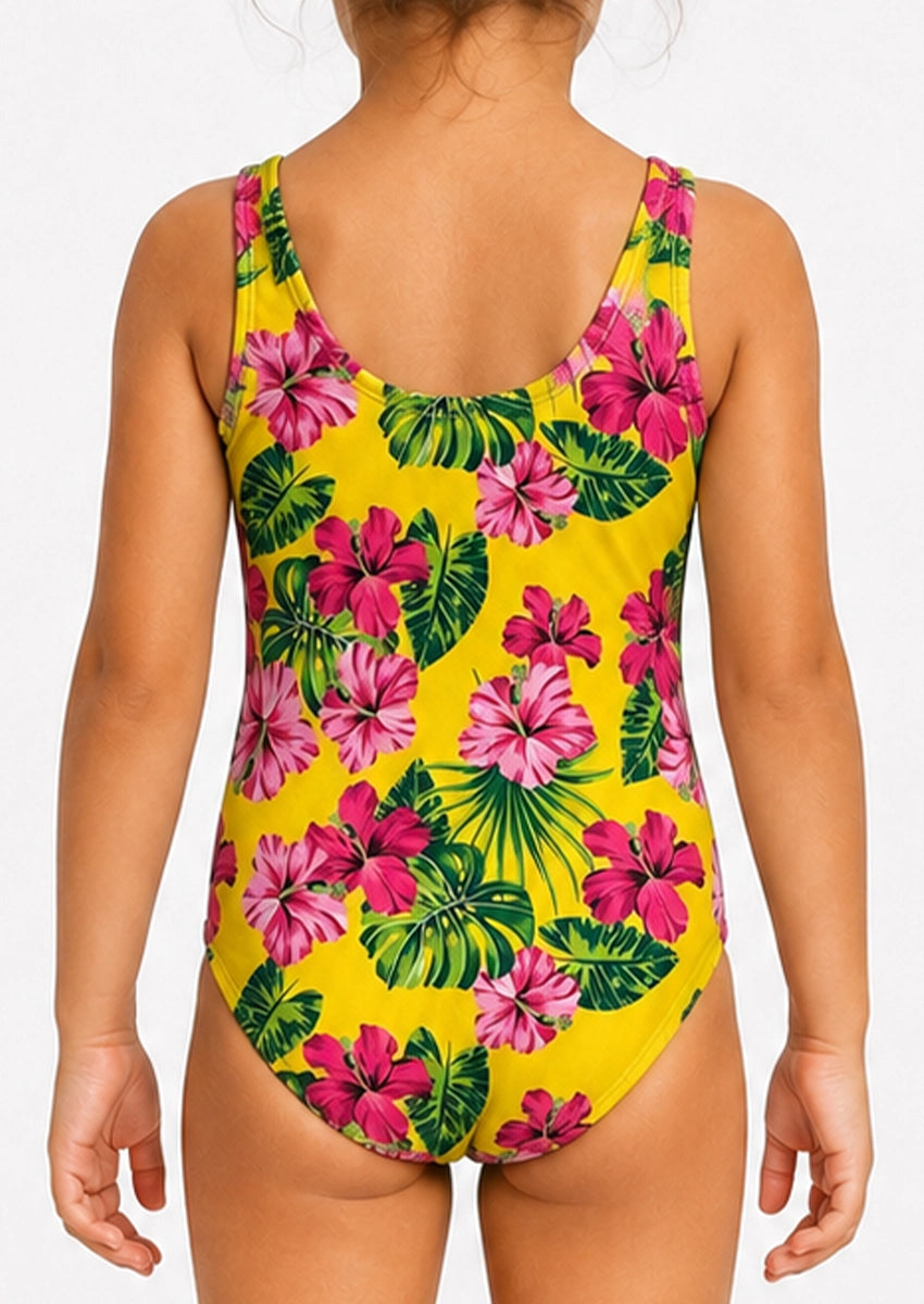 Branded Girls Butterfly Print One-Shoulder One-Piece Swimsuit GSS-05