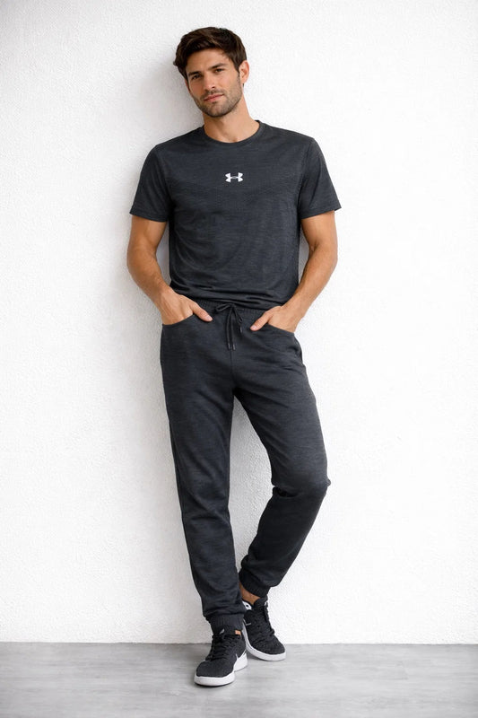 Under Armr Textured Dri-fit T-Shirt – Charcoal Grey MDT-18