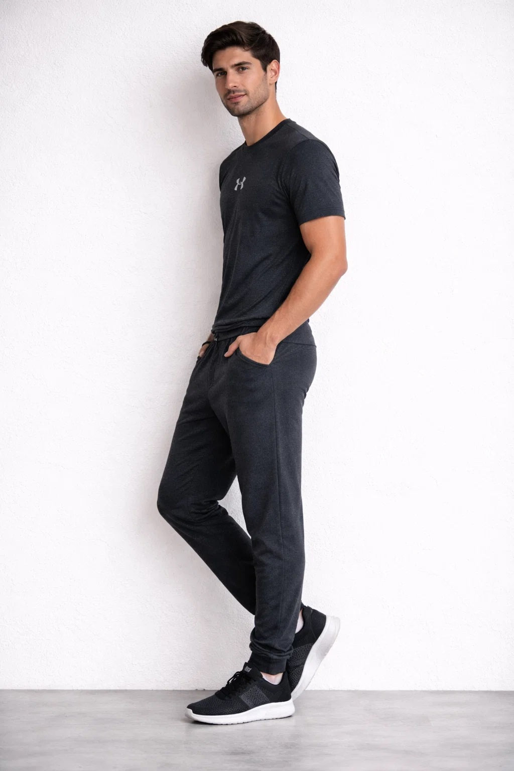 Under Armr Textured Dri-fit T-Shirt – Charcoal Grey MDT-18