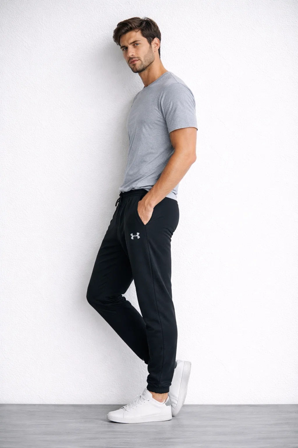 Under Armr Branded Men’s Black Dri-Fit Jogger Trousers MDTR-02