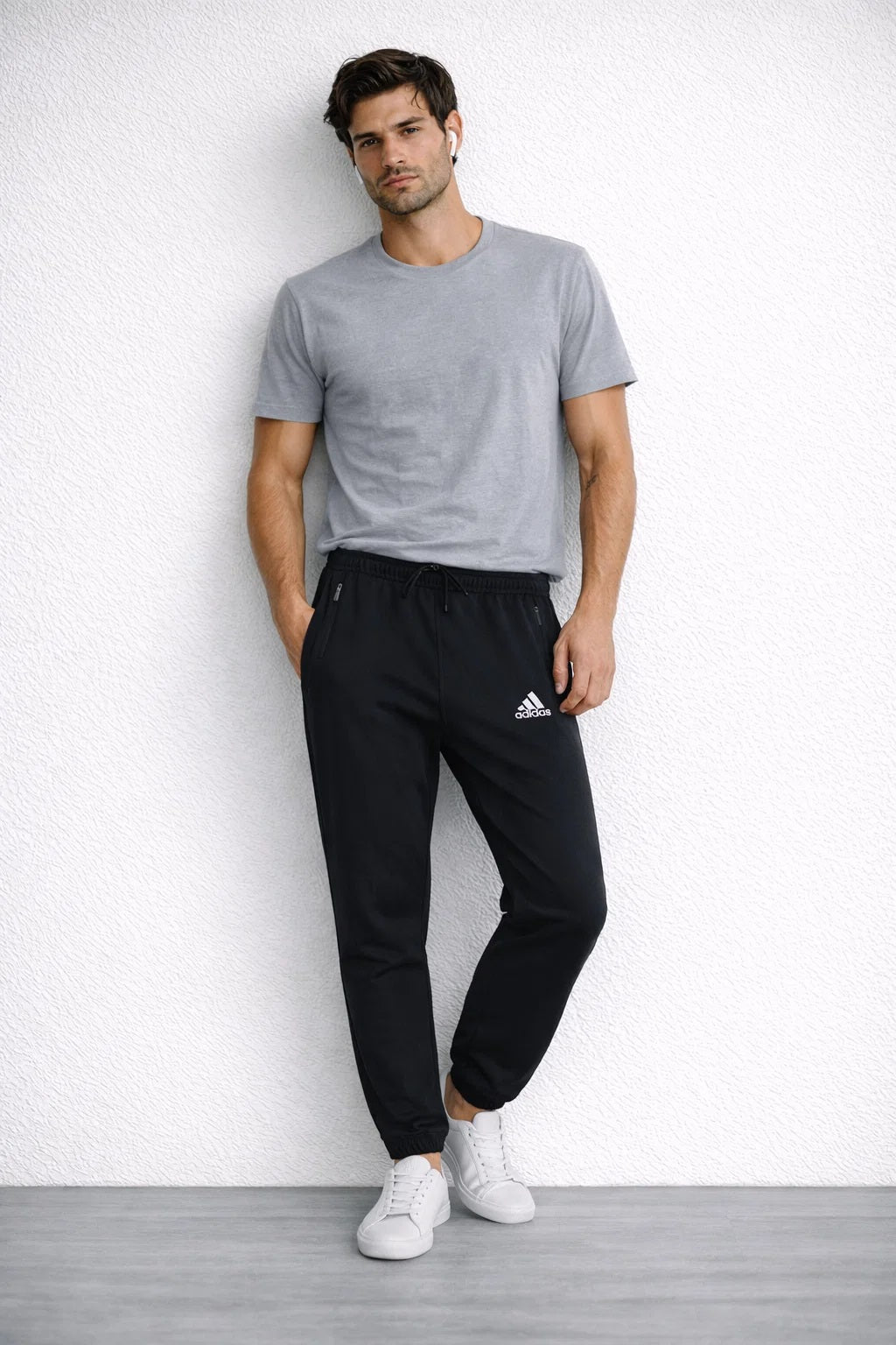 Adids Men’s Dri-Fit Jogger Trouser Elastic Bottom – Black MDTR-11