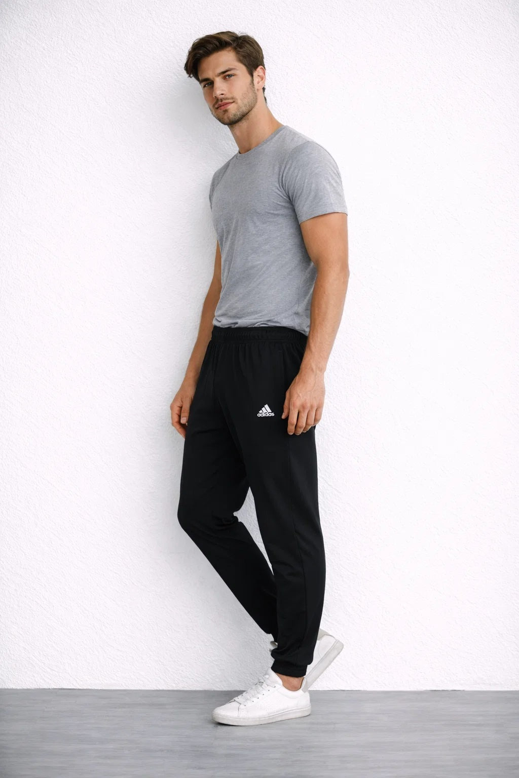Adids Men’s Dri-Fit Jogger Trouser Elastic Bottom – Black MDTR-11