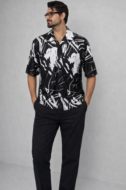 Spark Branded Mens Casual Shirt-Arctic White Linen-Blend MCS-38