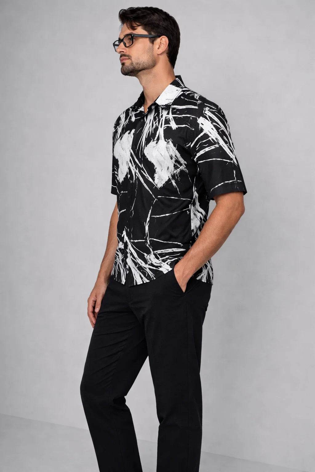 Spark Branded Mens Casual Shirt-Arctic White Linen-Blend MCS-38