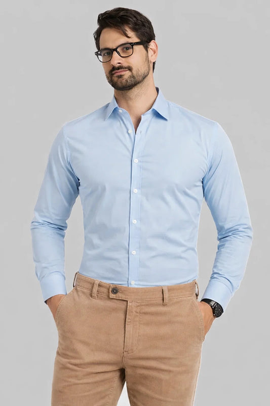 Branded Mens Formal Shirt-Sky Blue MFS-57
