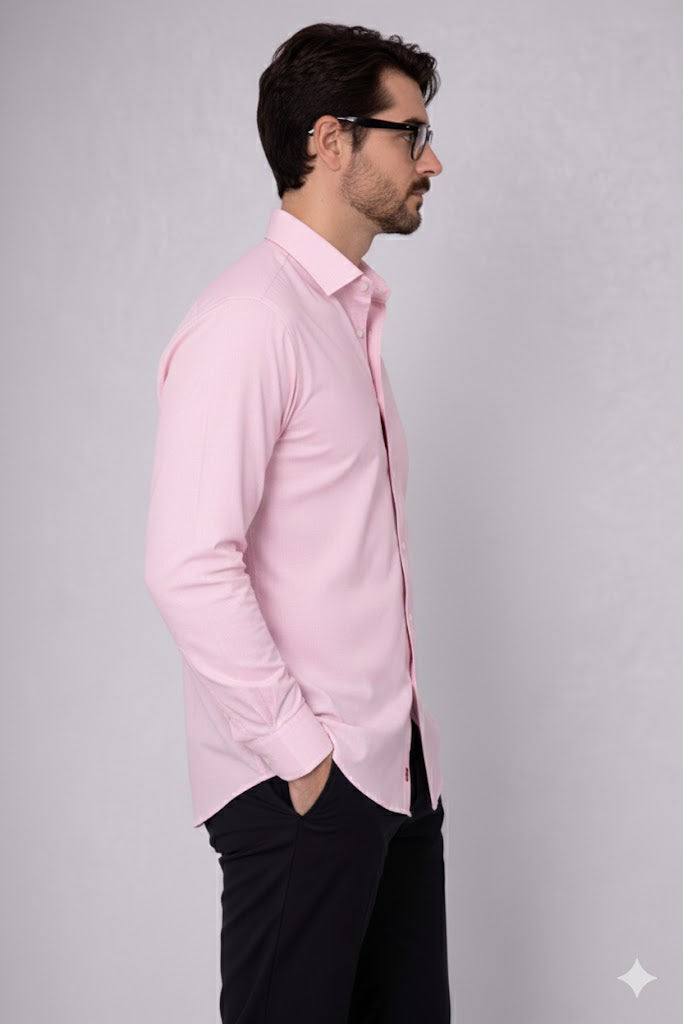 Moos Branded Mens Casual Shirt-Blush Pink MCS-47