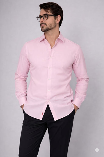 Moos Branded Mens Casual Shirt-Blush Pink MCS-47