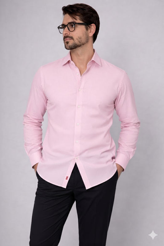 Moos Branded Mens Casual Shirt-Blush Pink MCS-47