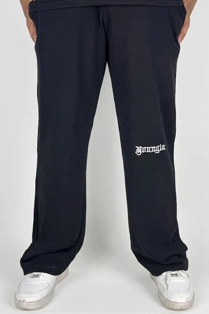 Younglay Branded Unisex Wide-Leg Trouser - Jet Black UT-34