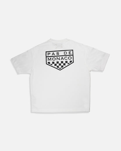 Pas Monaco Branded Men's White Drop Shoulder Racing Graphic Tee MT-19