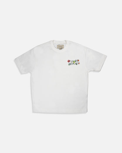 Pas Monaco Branded Men's White Drop Shoulder Tee MT-22