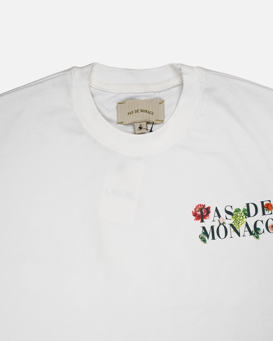 Pas Monaco Branded Men's White Drop Shoulder Tee MT-22