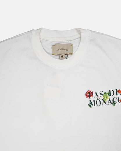 Pas Monaco Branded Men's White Drop Shoulder Tee MT-22