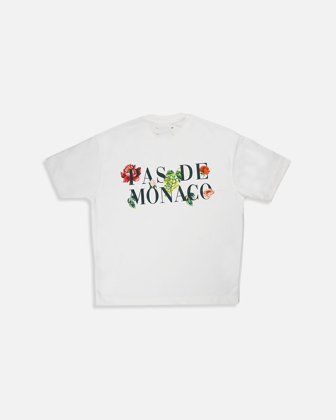 Pas Monaco Branded Men's White Drop Shoulder Tee MT-22