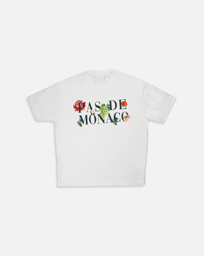 Pas Monaco Branded Men's White Drop Shoulder Tee MT-22